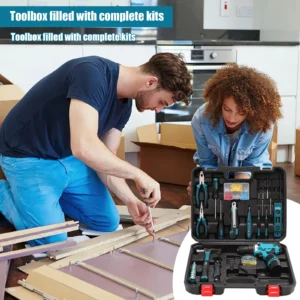 Electric Impact Drill Rechargeable Battery Power Tool Combo Kits Cordless Drill Electric Screwdrive Household DIY Hand Tool