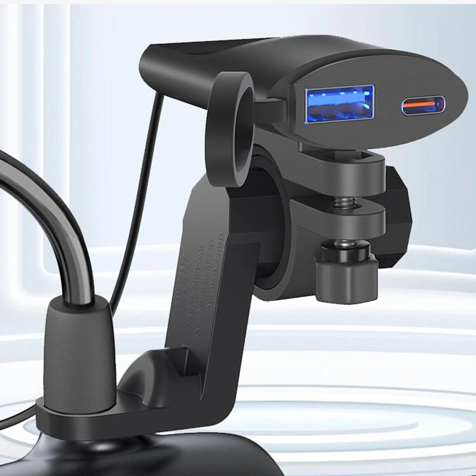 Universal Motorcycle Phone Charger QC 3.0 USB Fast Charging Waterproof 12V-24V Power Adapter for Smartphone Motorbike Scooter - Image 3