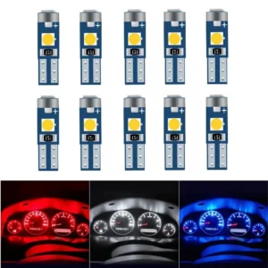 5/10Pcs T5 Led Bulb W3W W1.2W 3030 Led Canbus Car Interior Lights Dashboard Warming Indicator Wedge Auto Instrument Lamp 12V Red