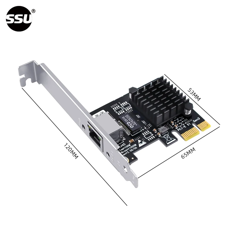 Computer 5G wired network card Ethernet 5Gbps desktop PCI-E x1 to 5G network adapter 5000Mbps, suitable for Windows 10/11 - الصورة 5
