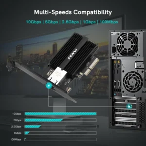 FENVI 10Gbps PCIE To RJ45 Network Card Marvell AQC113 Gigabit Ethernet PCI Express LAN Adapter 10000Mbps For PC Desktop Win10/11